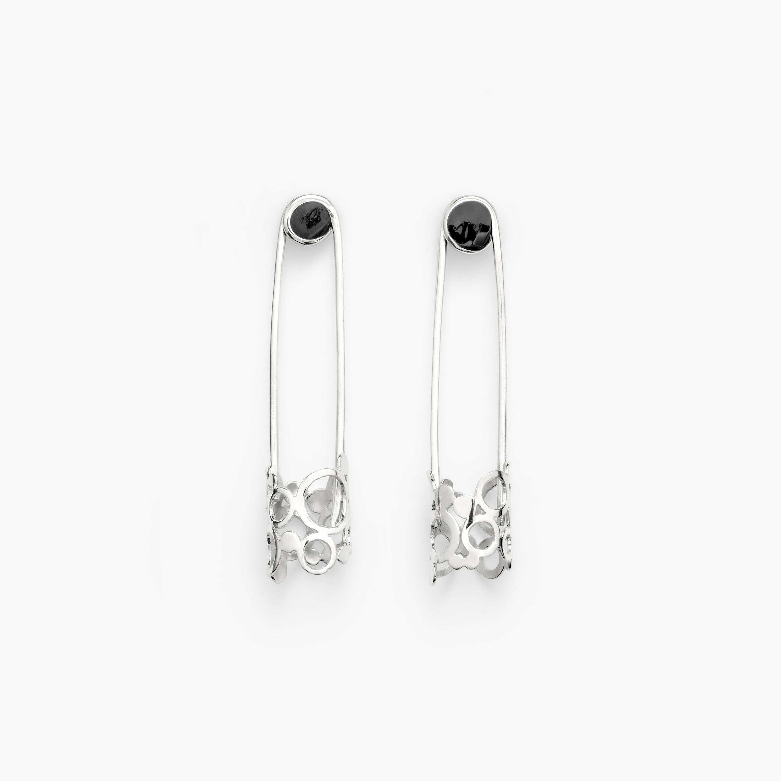 BALENCIAGA safety pin earrings safety pin SILVER sterling silver  eBay